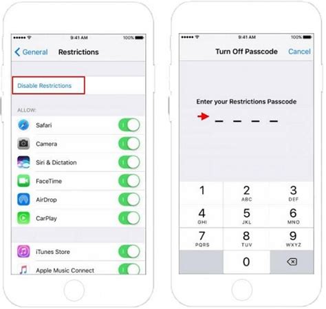 how to disable restricted mode on iphone without passcode