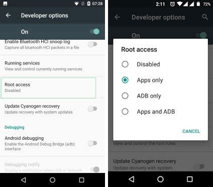 how to disable root access in android