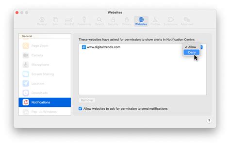 how to disable safari notifications on mac