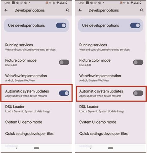 how to disable software update android