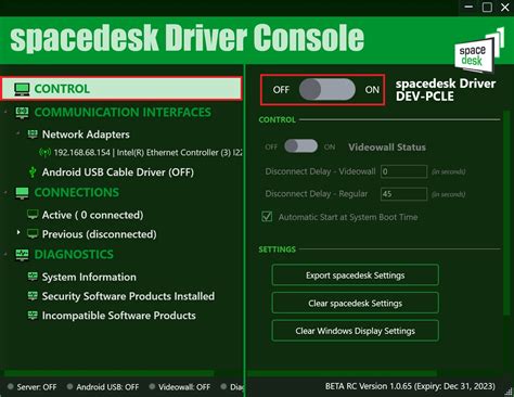 how to disable spacedesk