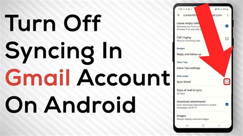 how to disable sync gmail on android