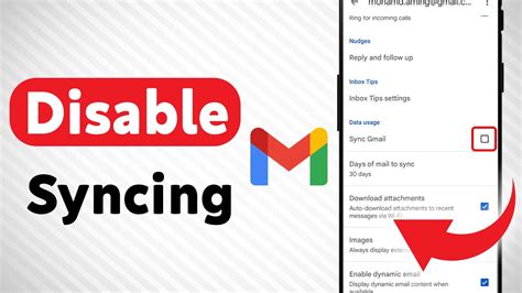 how to disable sync in gmail