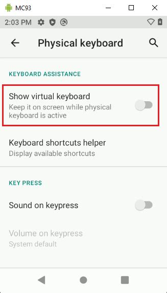 how to disable virtual keyboard on android tablet
