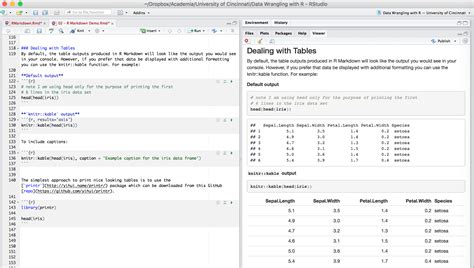 How To Display A Table In R Markdown