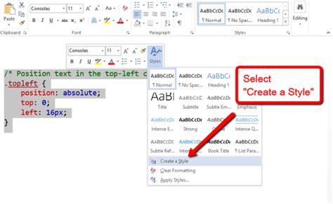how to display code snippets in word