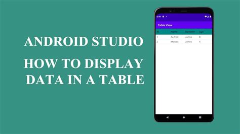 how to display data in table format in android