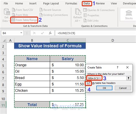how to display formula in excel instead of value