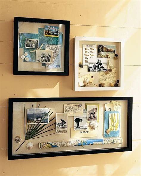 how to display items in a shadow box
