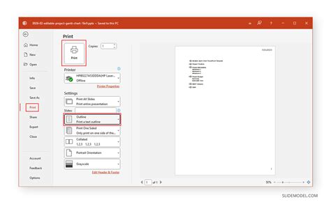 how to display presentation outline in powerpoint