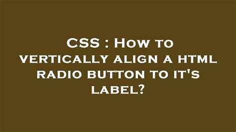 how to display radio buttons vertically in html