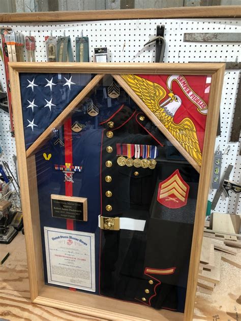 how to display uniform in shadow box