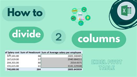 how to divide two columns in excel pivot table