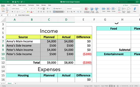 how to do a budget spreadsheet on excel