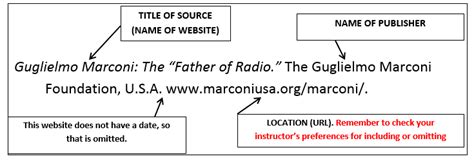 how to do a citation in mla format for websites