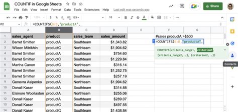 how to do a countif formula in google sheets