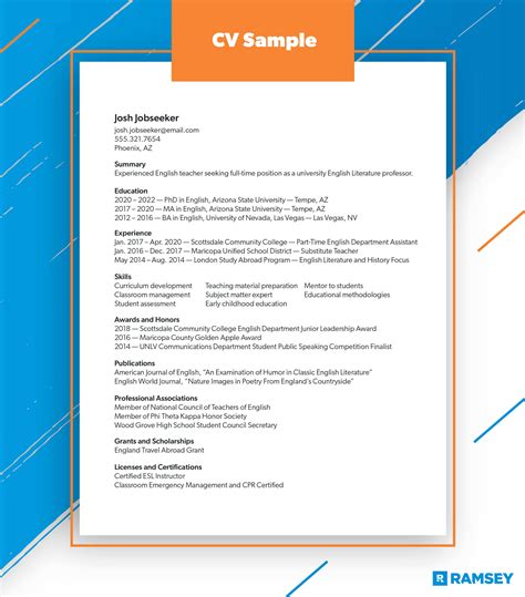 how to do a cv example
