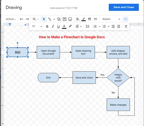 how to do a flow chart in docs