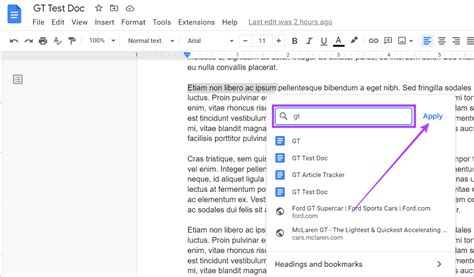how to do a link on google docs