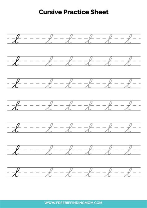 how to do a lowercase l in cursive