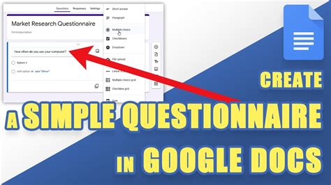 how to do a questionnaire on google docs