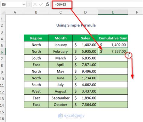 how to do a running calculation in excel