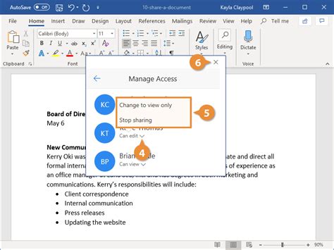 how to do a shared doc on word