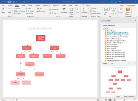 how to do a tree chart in word