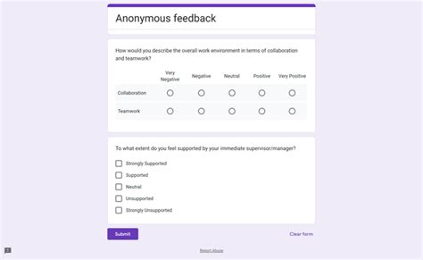 how to do anonymous survey on google forms