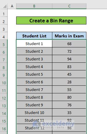 How To Do Bin Range In Excel