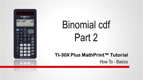 How To Do Binomial Cdf On Calculator