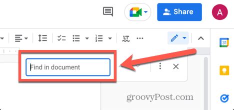 how to do control find on google docs