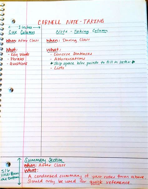 how to do cornell notes on docs