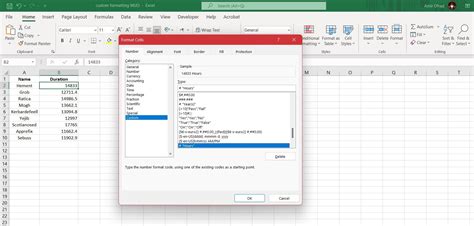 how to do custom formatting in excel online