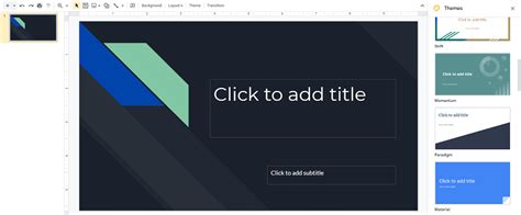 how to do custom themes on google slides