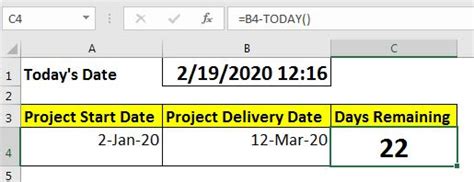 how to do date countdown on excel
