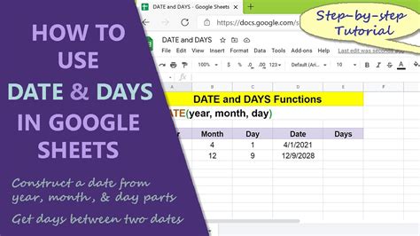 how to do date function in google sheets