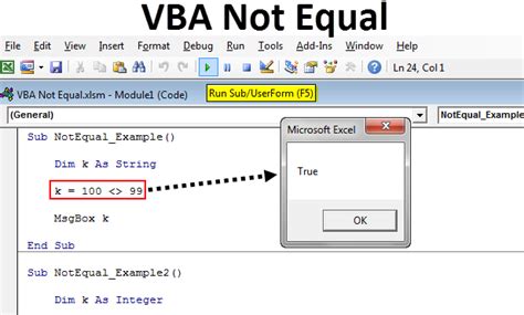 how to do does not equal in vba