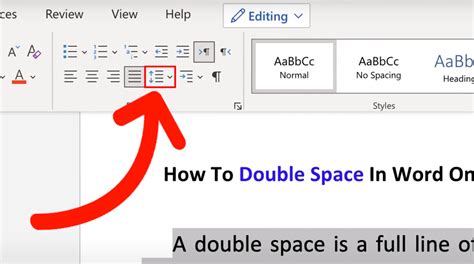 how to do double line spacing in word online