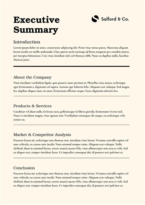 how to do executive summary in a report
