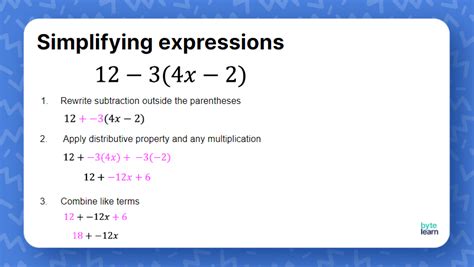how to do expressions in math step by step