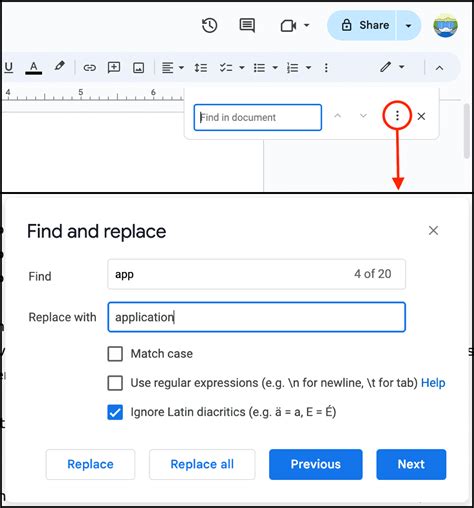 how to do find and replace in google docs mac