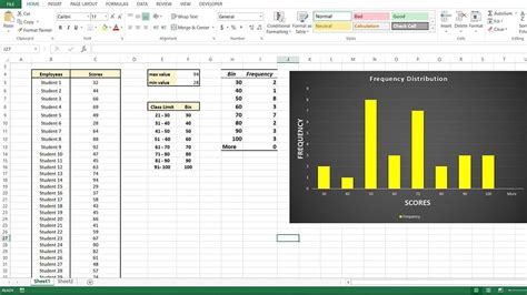 how to do frequency table on excel