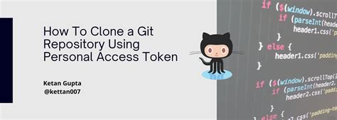 how to do git clone using personal access token