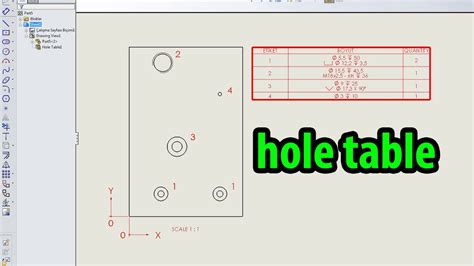 How To Do Hole Table In Solidworks