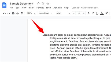 how to do indents in google docs