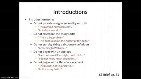 how to do introduction body and conclusion