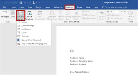how to do mail merge from excel to word document