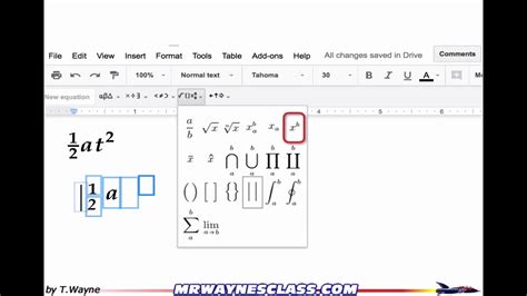 how to do math formulas in google docs