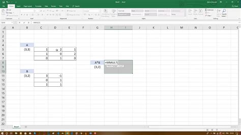 how to do matrix multiplication in excel